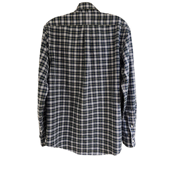 Ralph Lauren Classic Fit Men's Dress Shirt M Blue White Yellow Plaid A+ - Picture 2 of 4